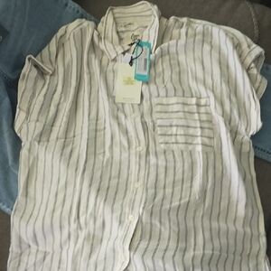 Levi's Casual White and Black Striped Shirt